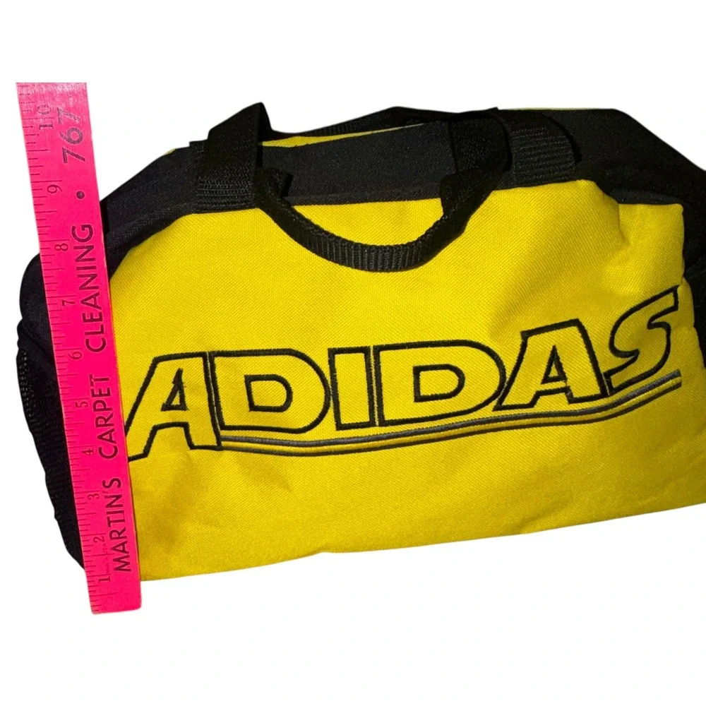 RARE Vintage Retro Adidas Made Syria Duffel Bag Yellow Black Gym Sports Travel